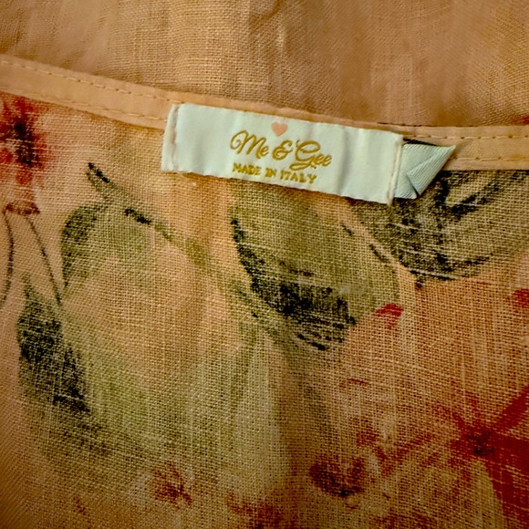 100% pink floral linen summer dress - Picture 2 of 6